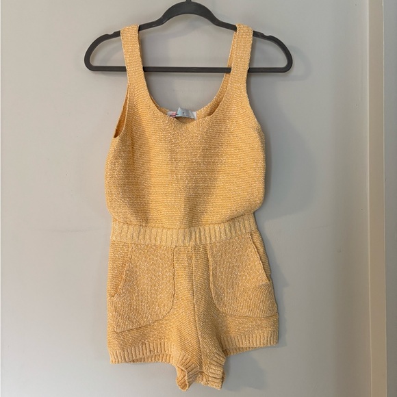 Free People FP Beach Declan sweater romper set in yellow - Picture 4 of 6